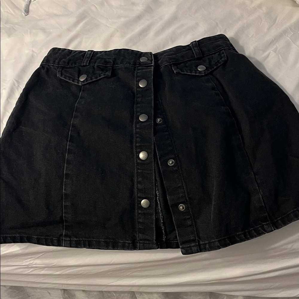 Urban outfitters BDG-Black Denim Button-Up Skirt